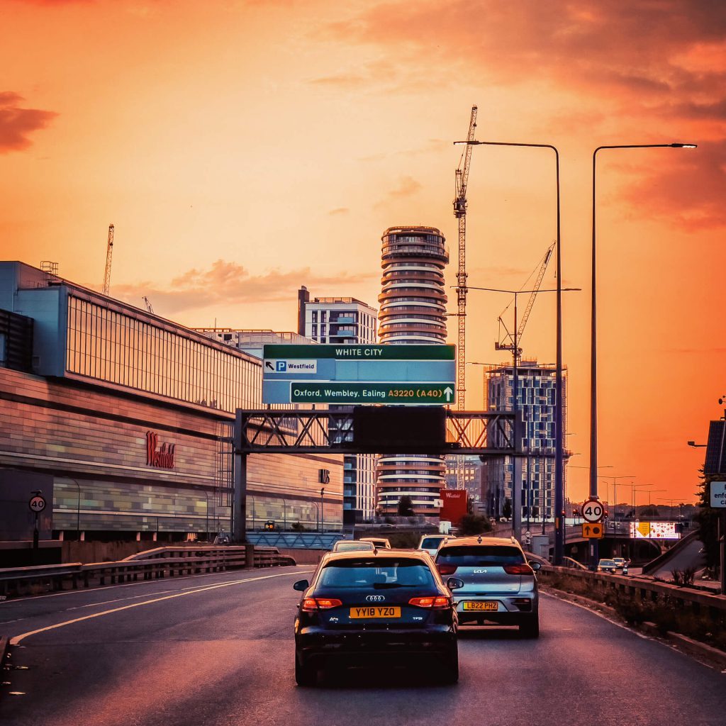 The road sign that greets you when you enter White City from the North Circular